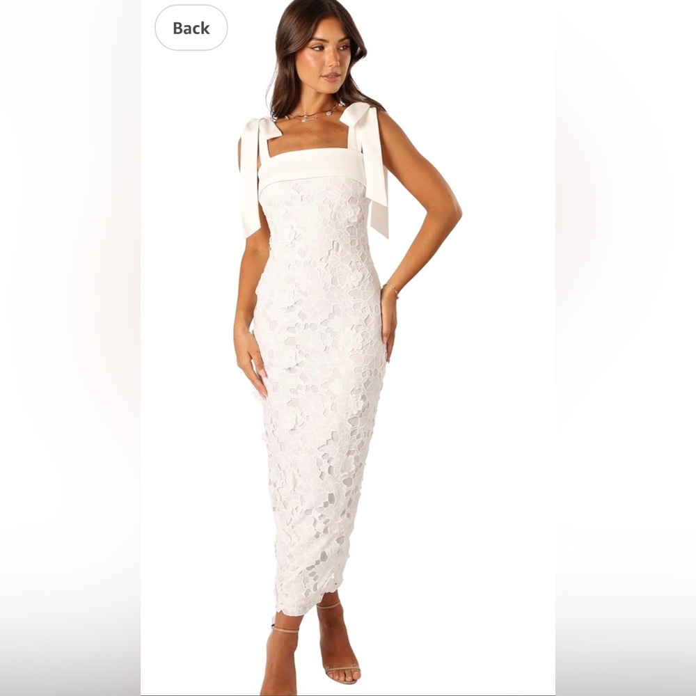 Petal & Pup EmersynWhite Sheath Dress Square Neck Sleeveless
